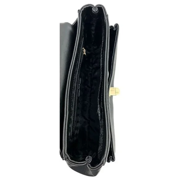 Karl Lagerfeld | Women's Lucien Satchel | Black | 10" X 6.25" - Picture 4 of 5